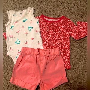 🔴 3 PIECES MIX MATCH TODDLER GIRLS SIZE 6-9 MTHS